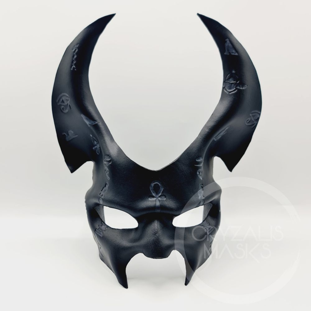 Jackal mask with UV hieroglyphs 