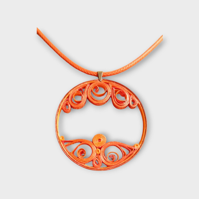 Collier mandala orange