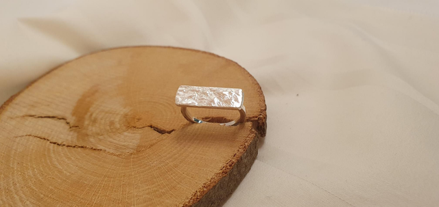 Bague "Écume" - Argent massif réticulé