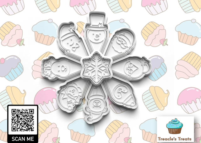 Christmas Platter Fondant/cookie stamps with cutters