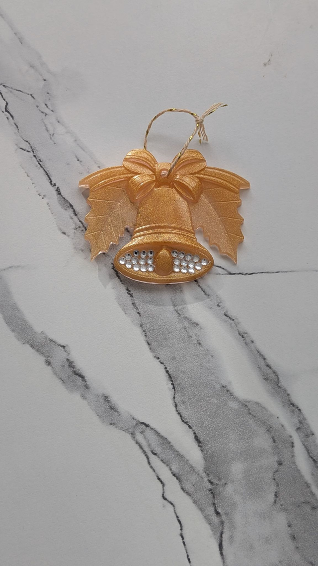 5 Suspensions de Noël en résine époxy personnalisables | couleurs or avec diamond painting