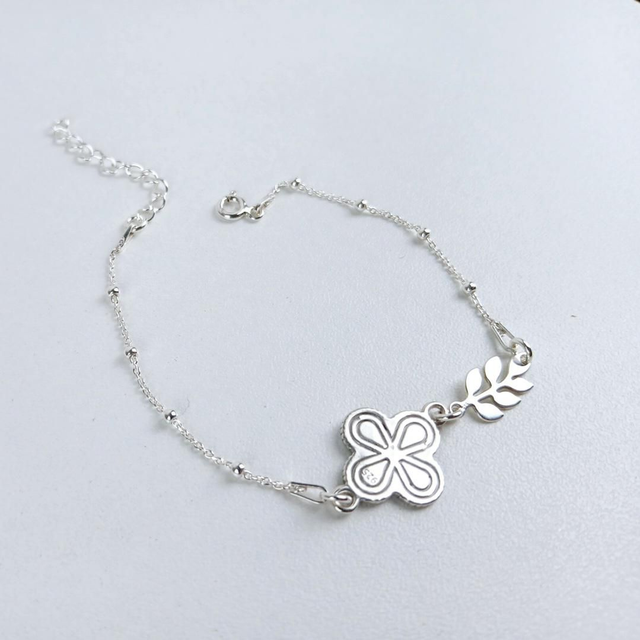 Bracelet "trèfle" en émail champlevé