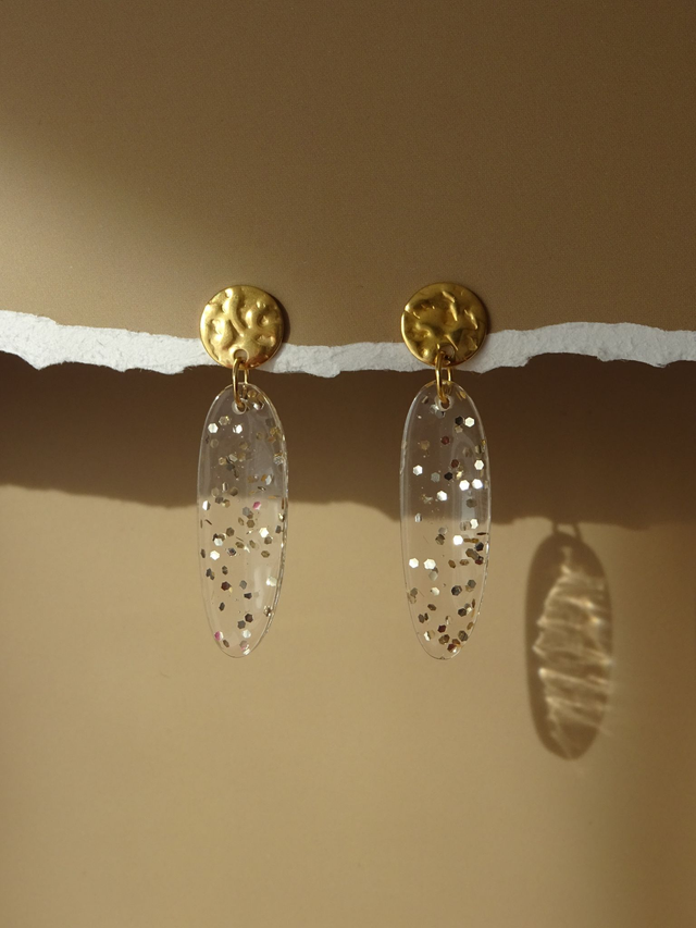 Pastille fine :  Paillettes champagne