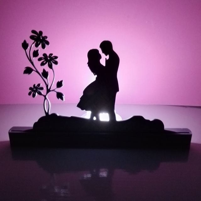 3D Printed Valentine's Lovers Stand Ornament With Light - 4 Colours