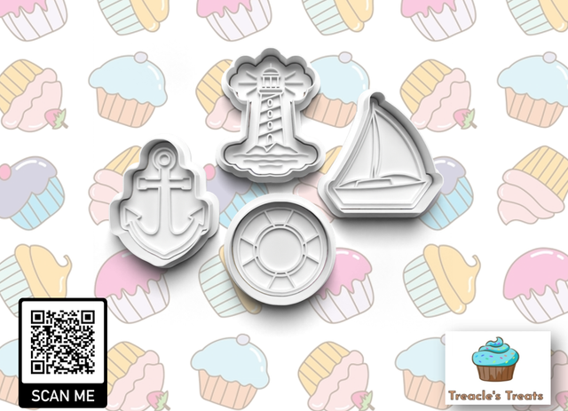 Lighthouse Theme Fondant/cookie stamps with cutters