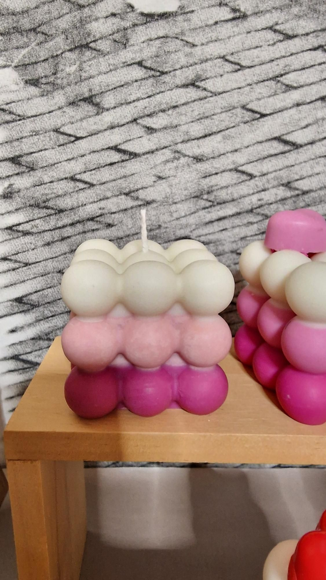 Bubble Candle Rosa Tricolor