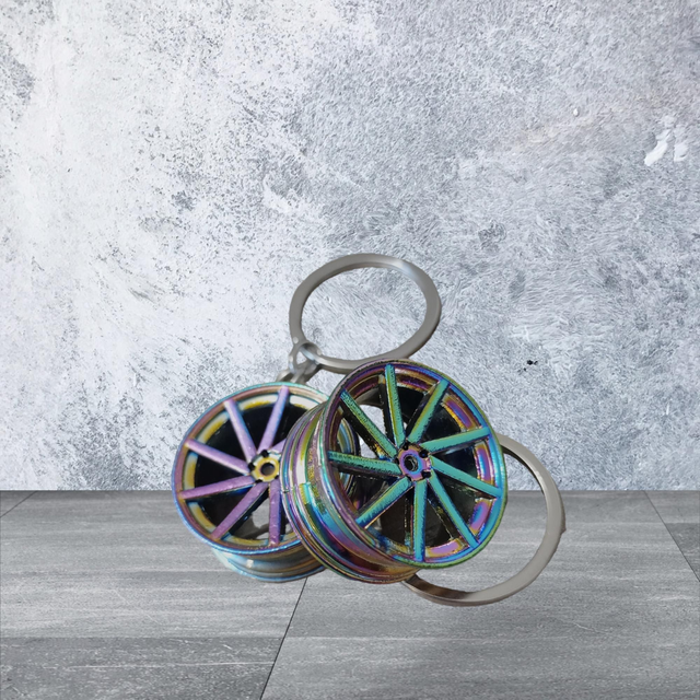 Porte clé Jantes Holo chrome