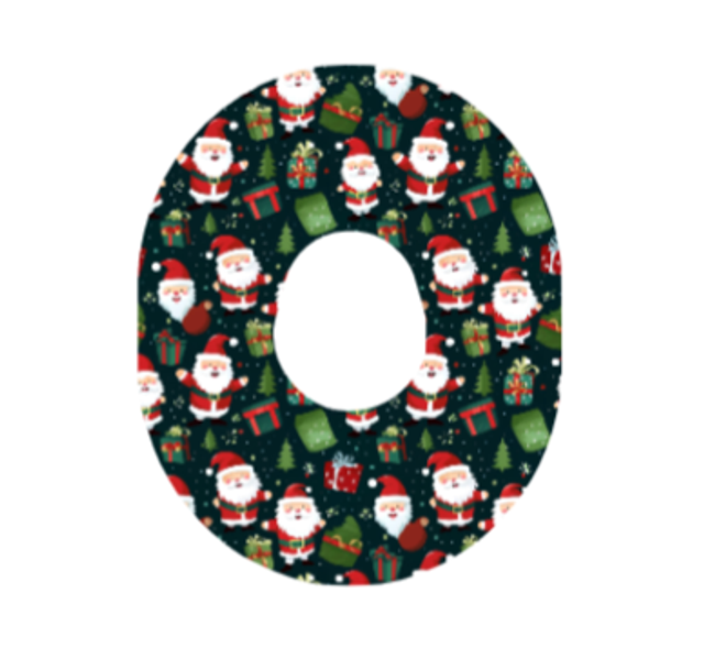 Christmas Santa on Black Over patch G7