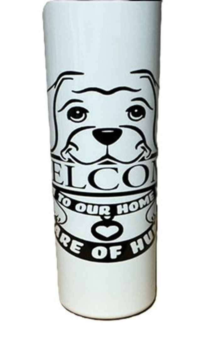 Welcome Home Flask - 20 oz Stainless Steel Straight Skinny Tumbler with Straw