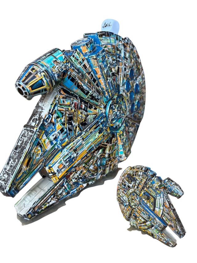 Figurine  vaisseau Faucon millénium Star Wars 24cm œuvre unique originale et certifiée Lancelin Mireille  