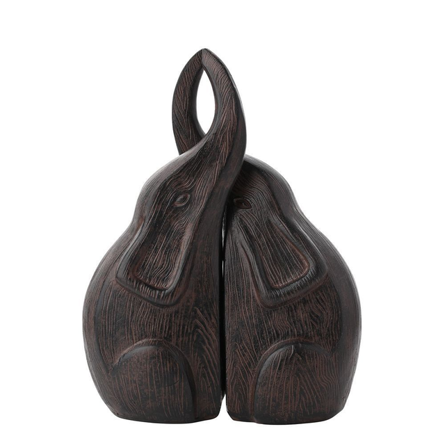 Naturecraft Kissing Elephants Ornament – Set of 2 Wood Effect Figurines