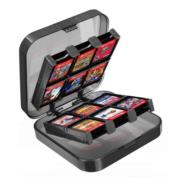Estuche Negro para guardar 24 juegos Nintendo Switch