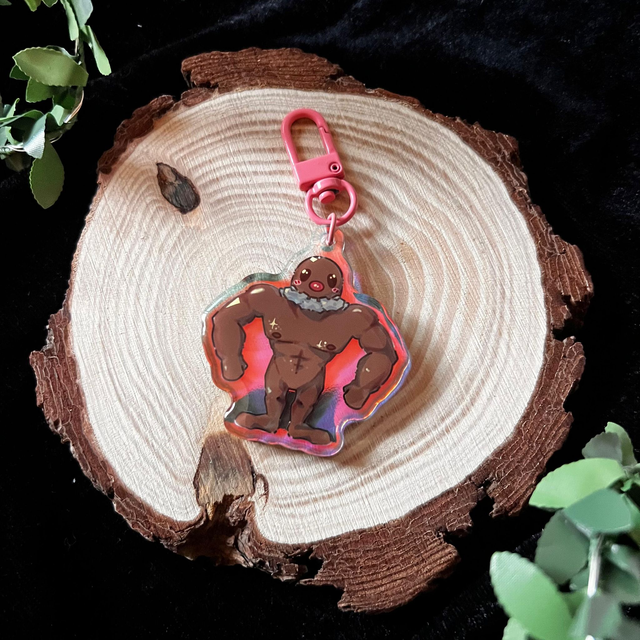 Llavero Pokemon // Digglet mamado - acrílico holográfico arcoiris