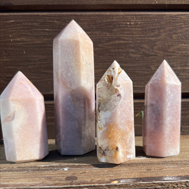 Pink amethyst points