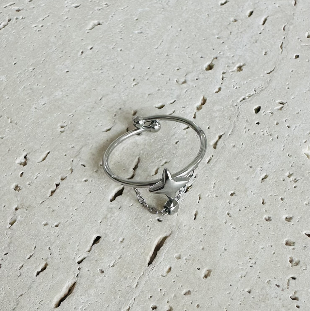 Ring sterretje zilver