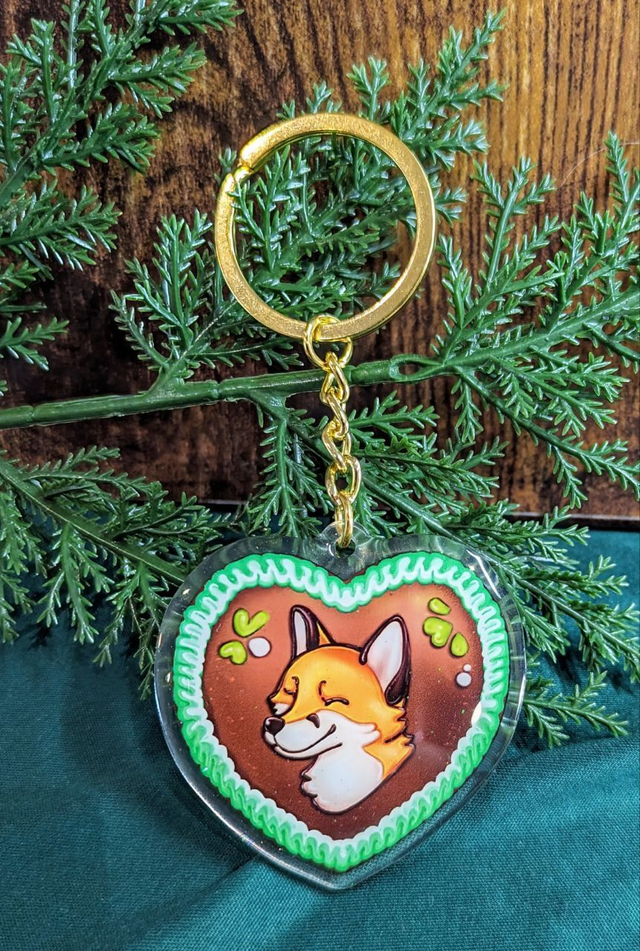 Lebkuchenherz fox keychain