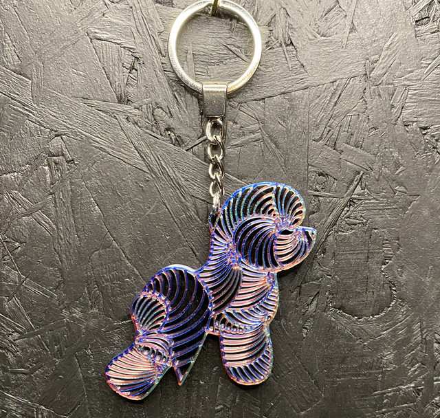 3D - Keychain Bichon Galaxy Violet