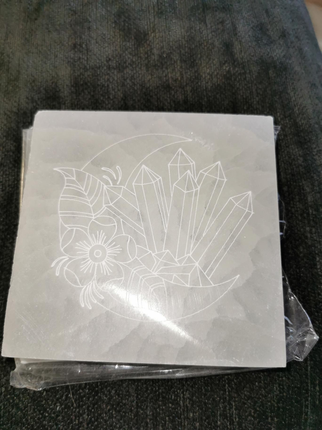 Plaque rechargement carrée gravée lune 