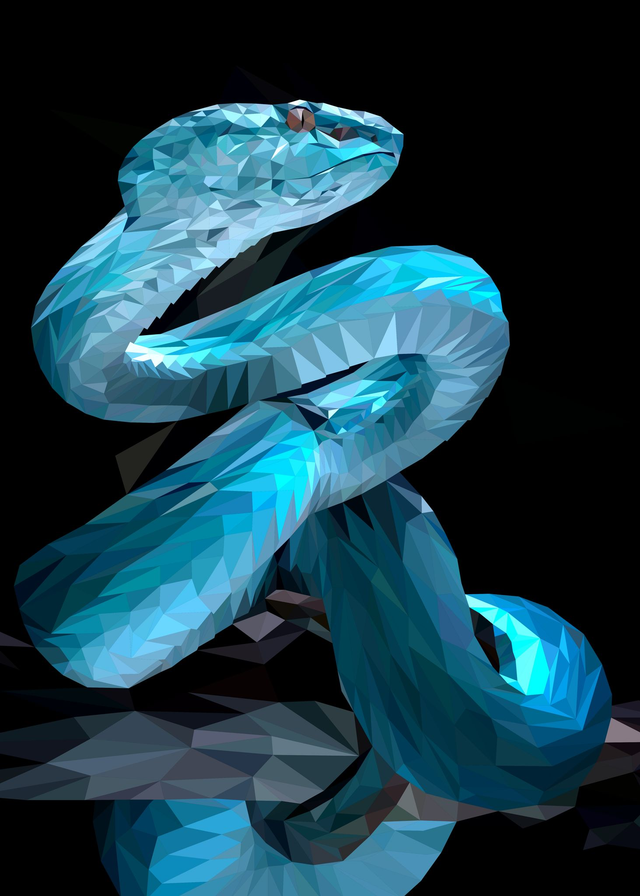 Poster Serpent low poly