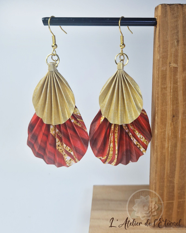 Boucles d'oreilles Licuala Royal - Collection marbrée