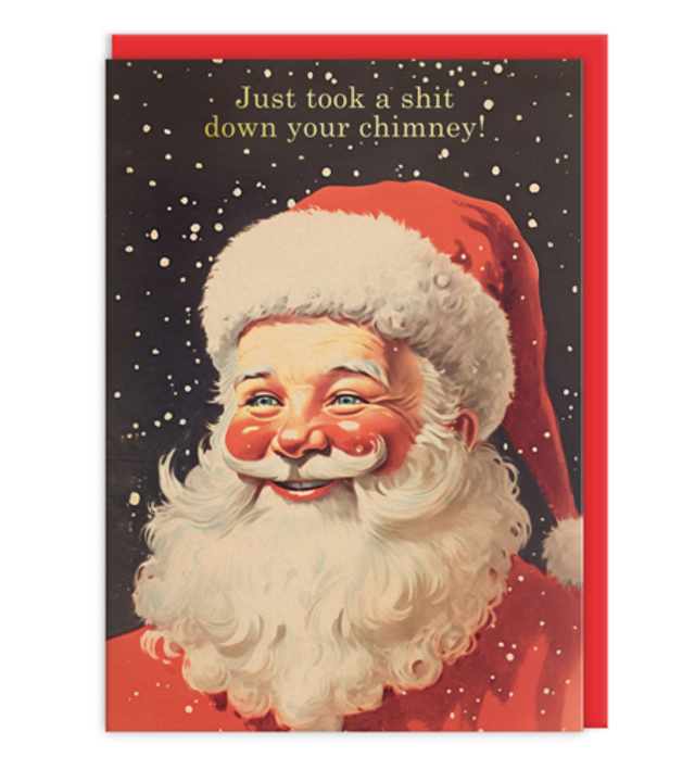 Santa Claus Chimney Christmas Card