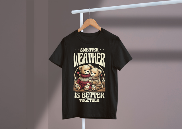 Sweater Weather Is Better Together, Cozy Love, Winter Vibes. Pullover-Wetter ist zusammen besser, gemütliche Liebe, Winterstimmung