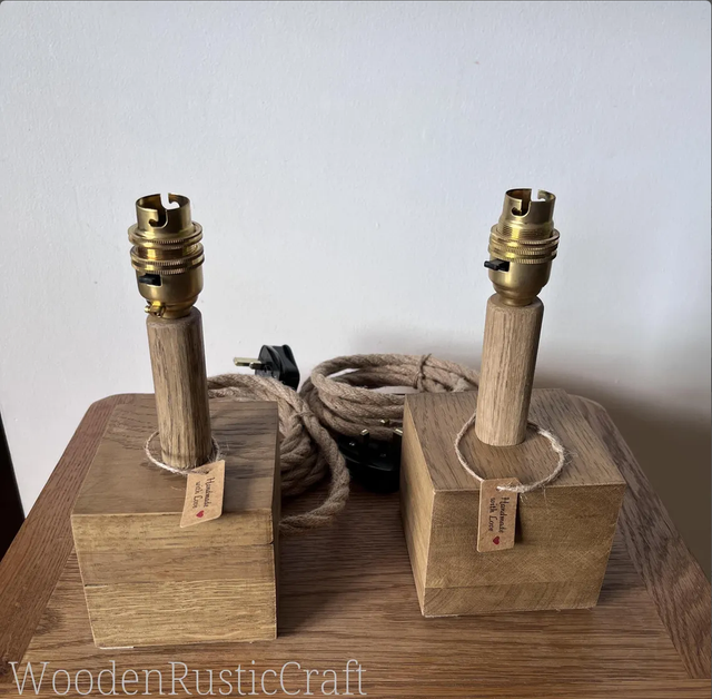 Pair of Handmade Rustic Lamp Bases