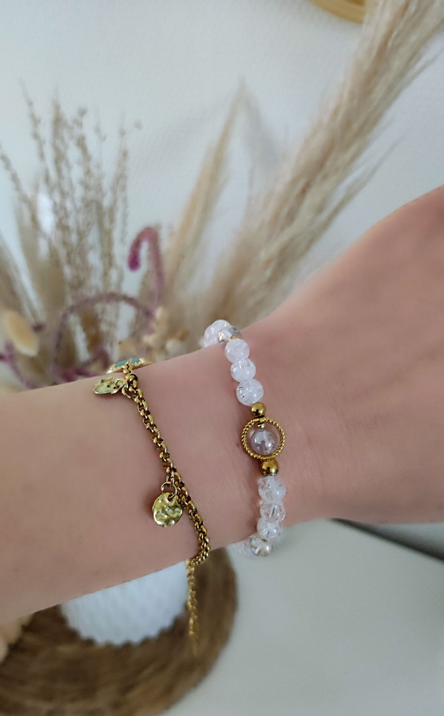 Bracelet "Nouveau départ" Cristal de roche craquelé