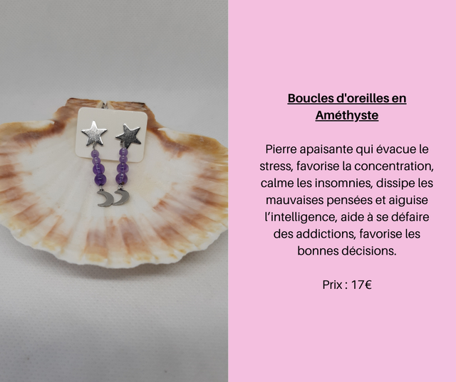 108- Boucles d'Oreilles en Améthyste