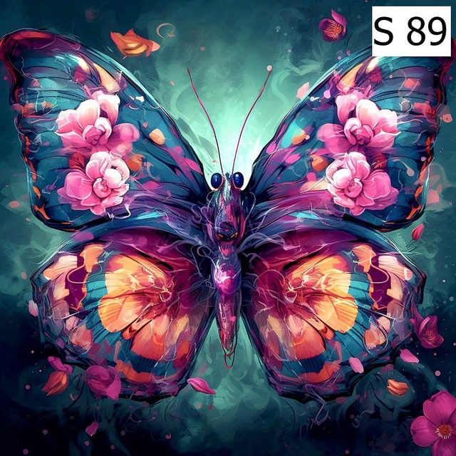 Panneau simili Papillon 1  30x30cm  