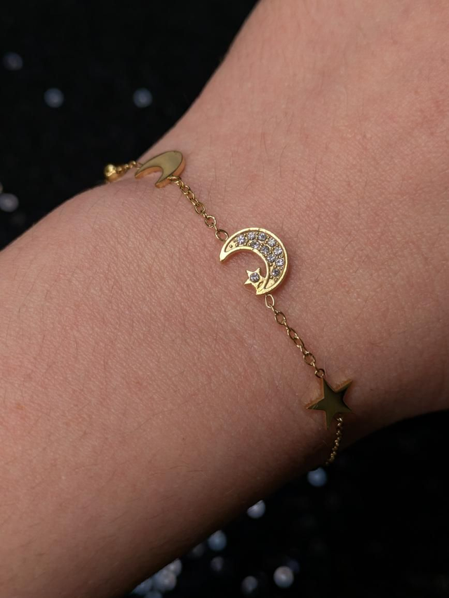 Bracelet zirconium lune étoile 