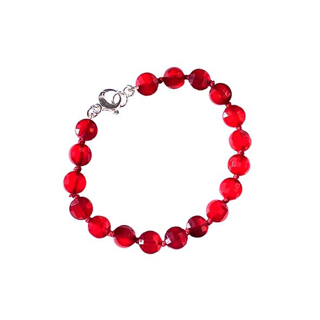 Bracciale pasticche sfaccettate in agata rossa modello 0994
