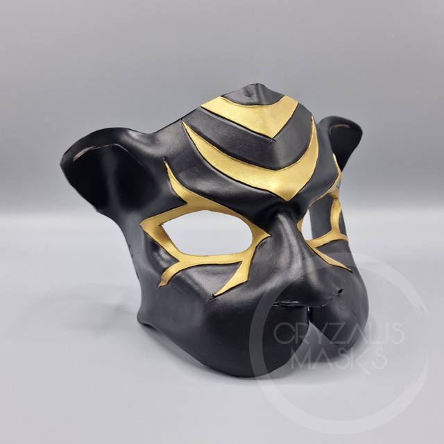 Egyptian Black Jaguar leather mask