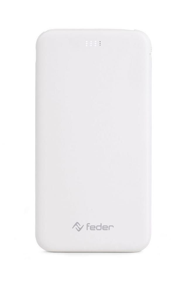 Feder Powerbank Superfast 10k Bianco Con Cavo Fb44