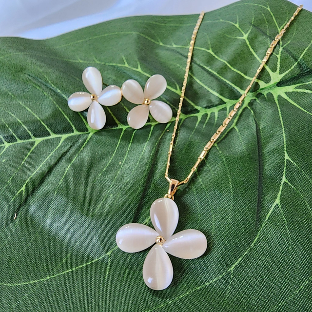 Conjunto Flor olho de gato - Ouro