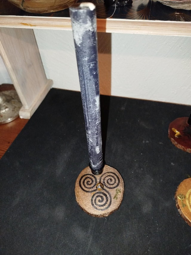 Petit bougeoir triskel oeil de tigre 