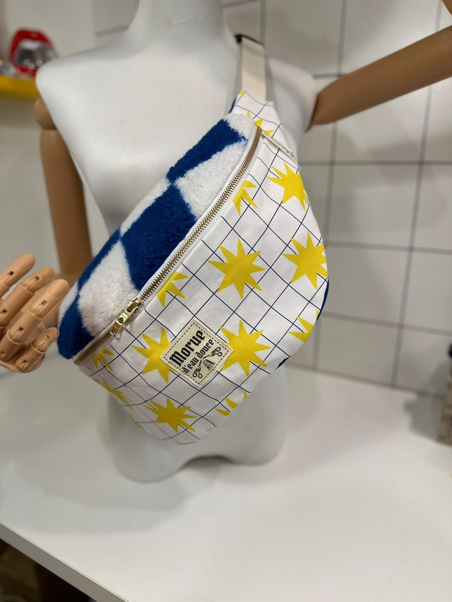 sac banane XXL damier sherpa soleil quadrillé