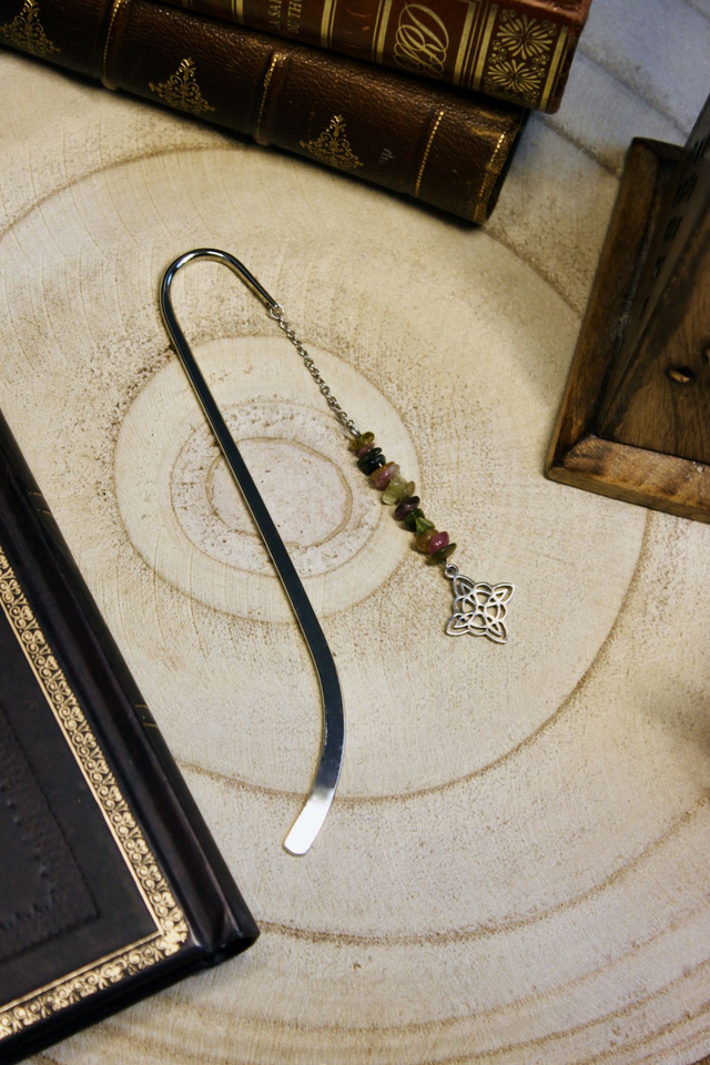 Marque page personnalisable Noeud de sorcière argenté