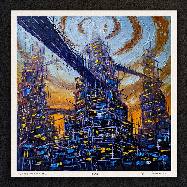 #0118-Paysage Urbain N°6 - HIVE - PRINT - peintures à l&#039;huile