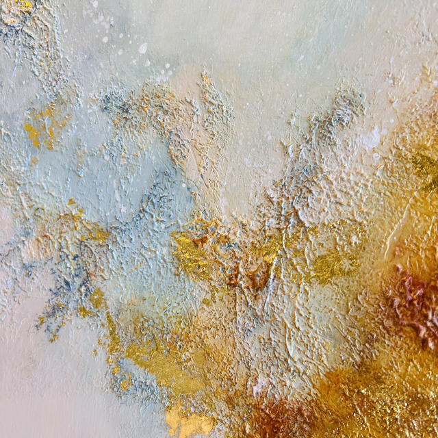Vendue ✋🛑Onde Sacrée - Art abstrait contemporain - feuille d'or