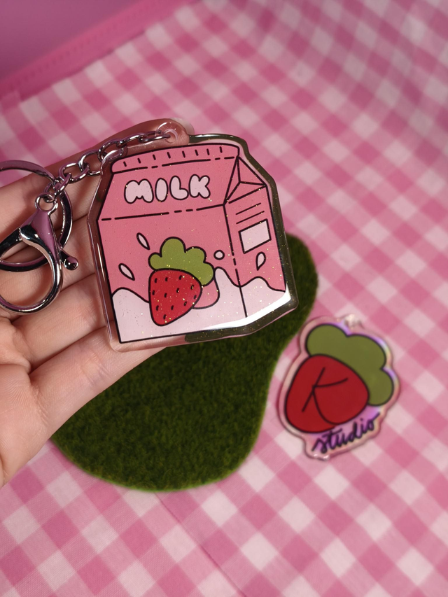Strawberry MILK keychain