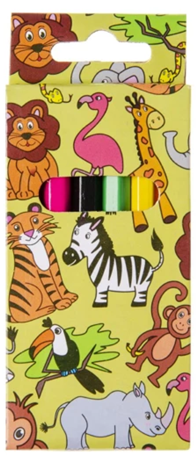 Värvipliiatsite komplekt (6 tk, lühikesed, 9×4,5×1cm)