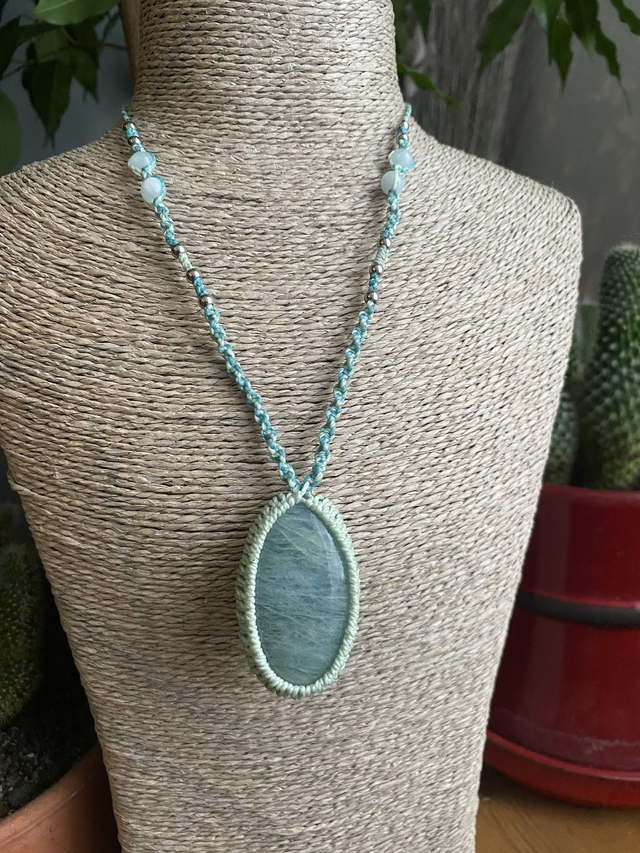 Collier sautoir Aigue-Marine