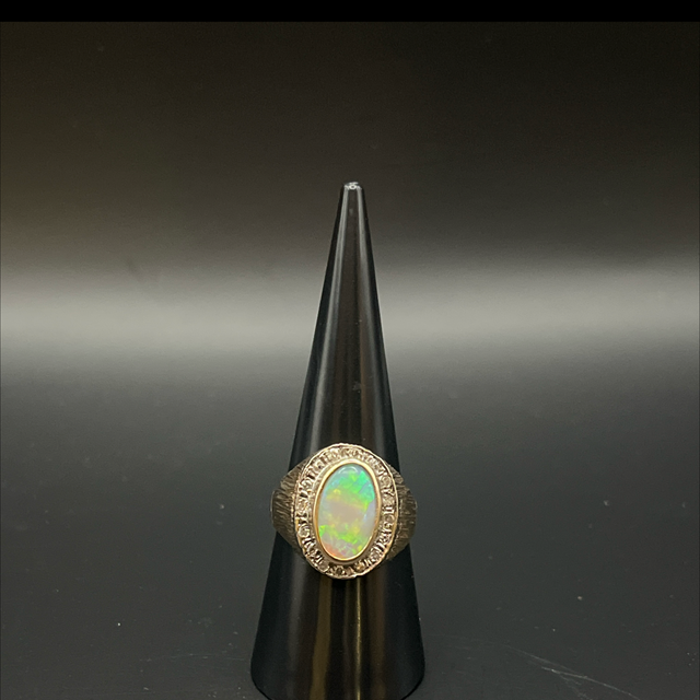9ct Gold Opal & Diamond Ring, 1975