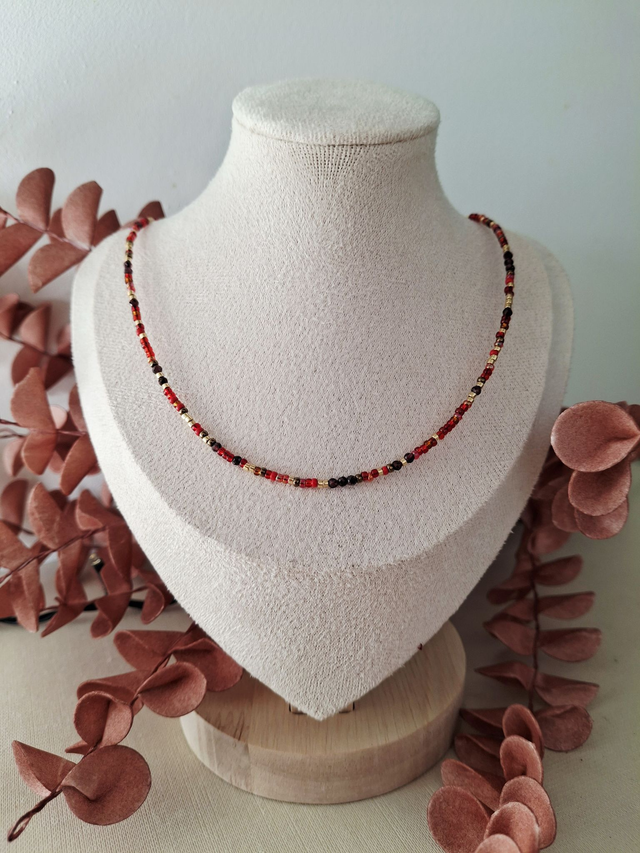 Collier Aube - rouge doré