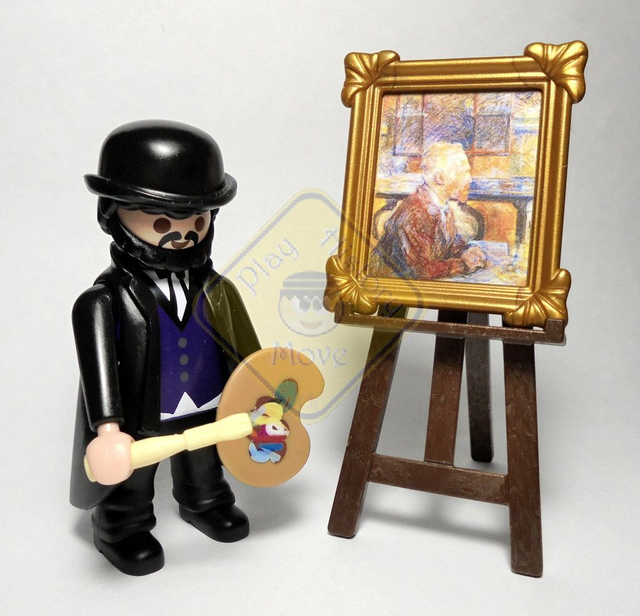 Henri de Toulouse-Lautrec con retrato Vincent van Gogh