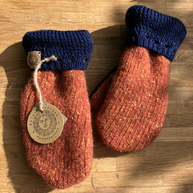 Orange &amp; Navy Mittens