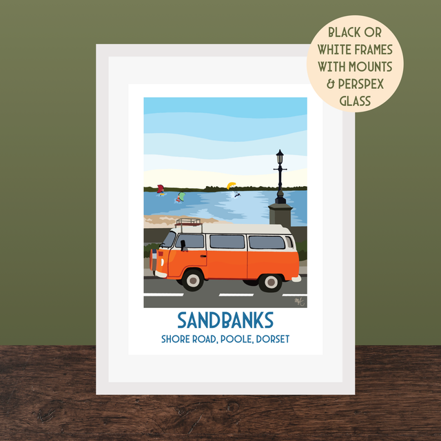 Sandbanks, Travel Poster Print - Vintage Style Dorset Wall Art