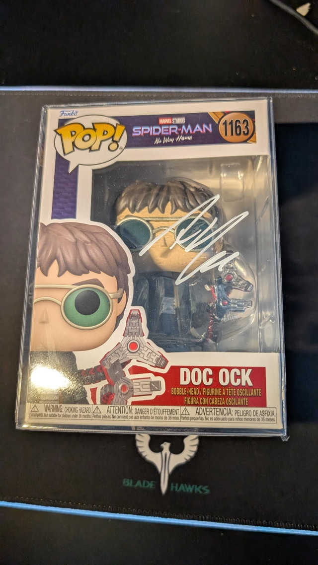 Funko Pop Marvel Spider-Man No Way Home Doc Ock 1163 Signed By Alfred Molina with PSA Authentication 