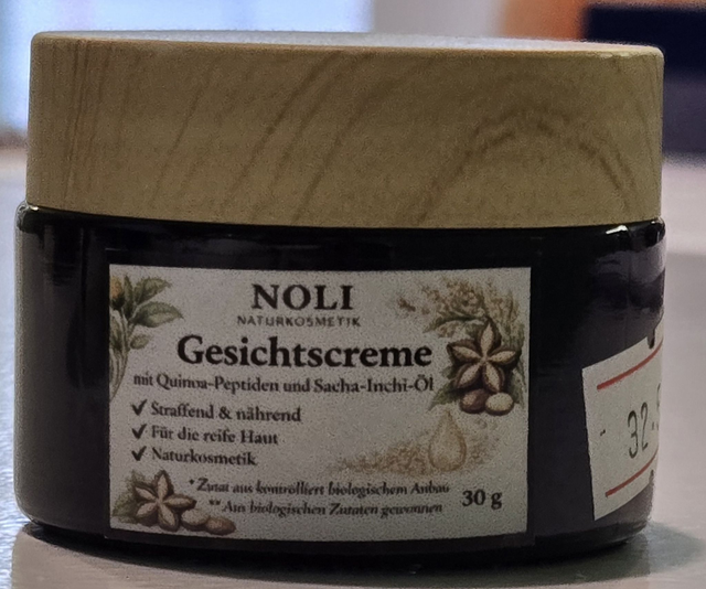GESICHTSCREME  mit Quinoa-Peptiden und  Sacha- Inchi -Öl, 30gr.